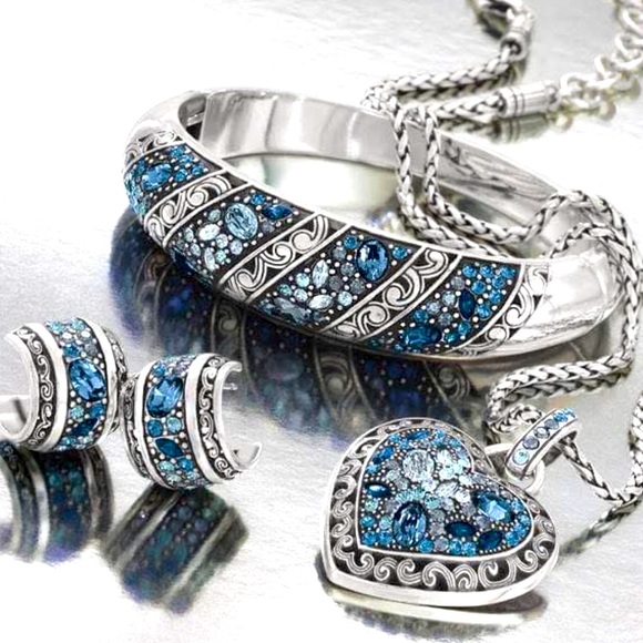 Brighton Jewelry - Brighton Crystal Voyage Blue Ombre Swarovski Crystal Necklace Bracelet Earrings